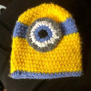Handmade Minion-Inspired Baby Hat Crochet Knit Cap for Infant/Toddler